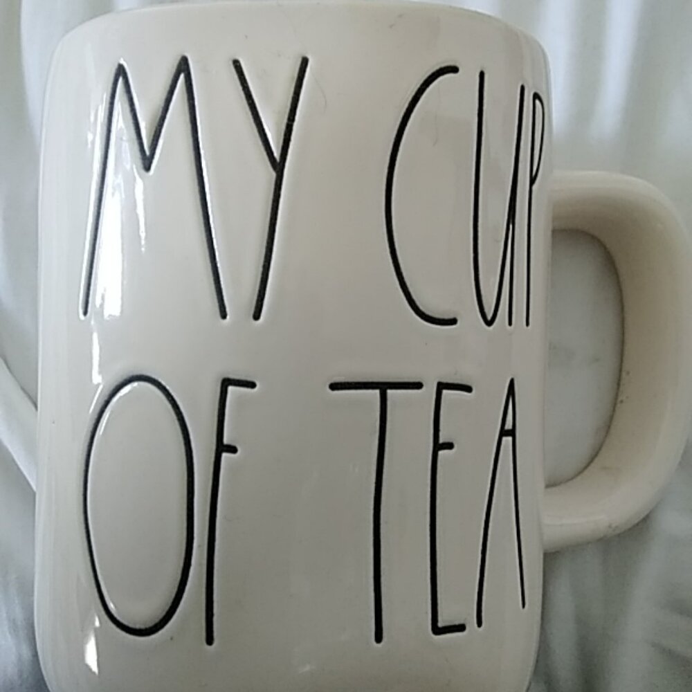 Rae Dunn mug MY CUP OF TEA with yellow interior